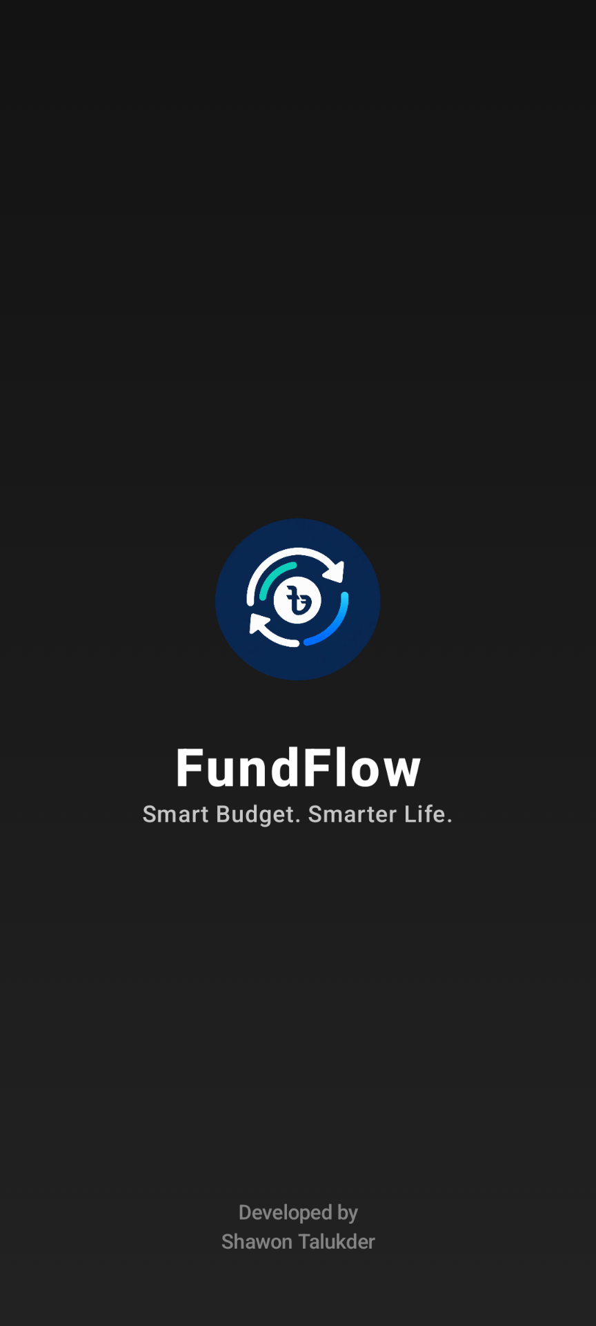 FundFlow Startup and Onboarding Screen